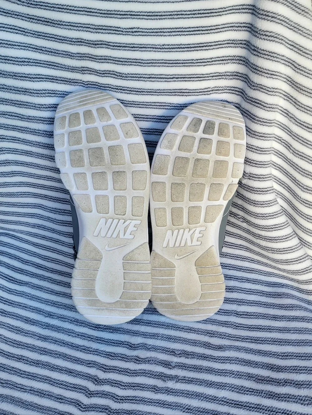 Nike Gray Double-Strap Slide Sandals